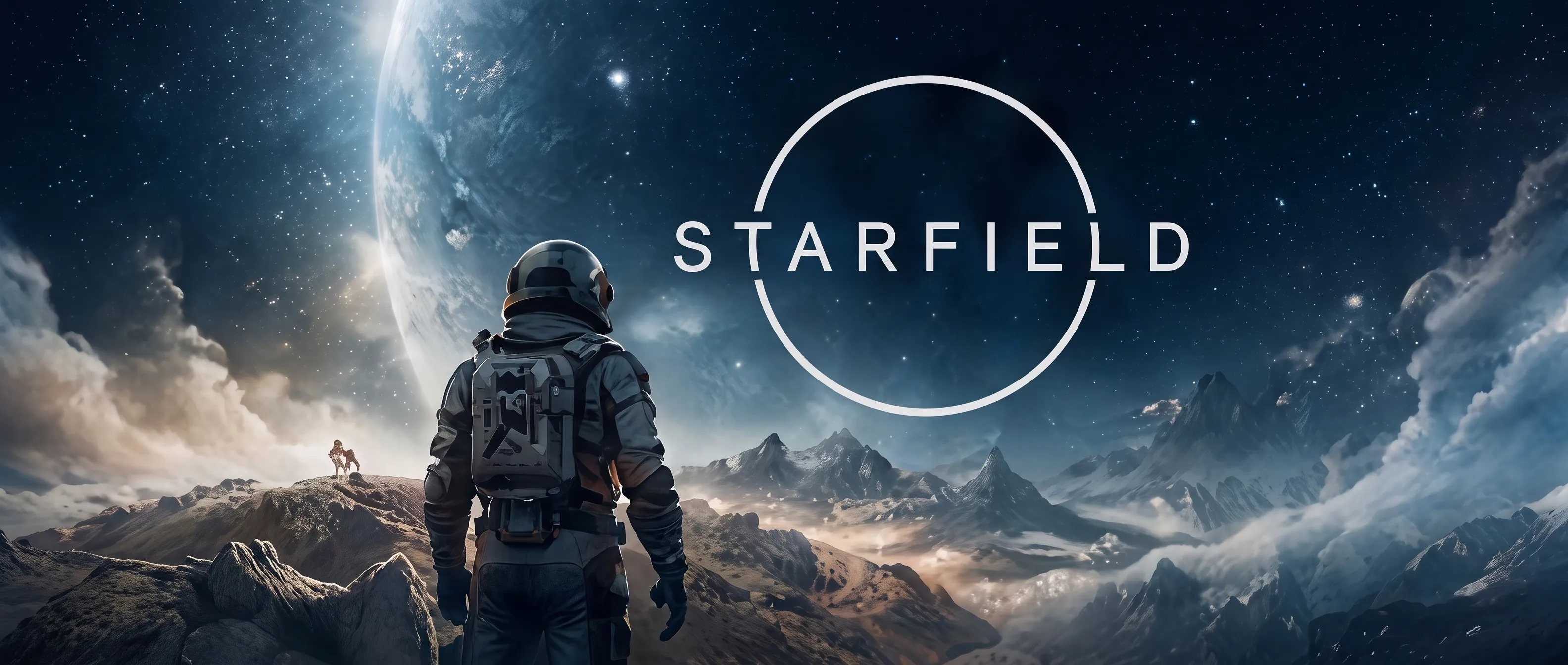 A spaceship streaking upward past a ringed planet toward a bright star